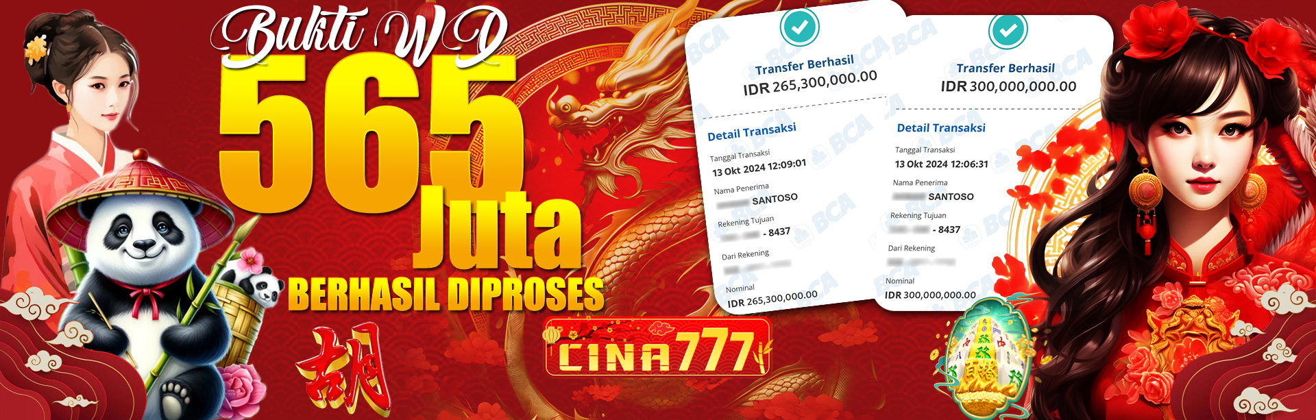 Bukti WD 565Juta Cina777