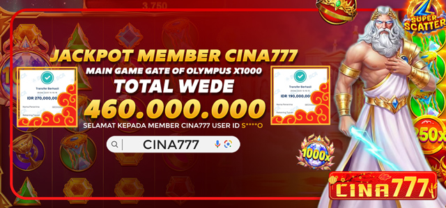 JACKPOT MEMBER CINA777 GATES OF OLYMPUS X1000